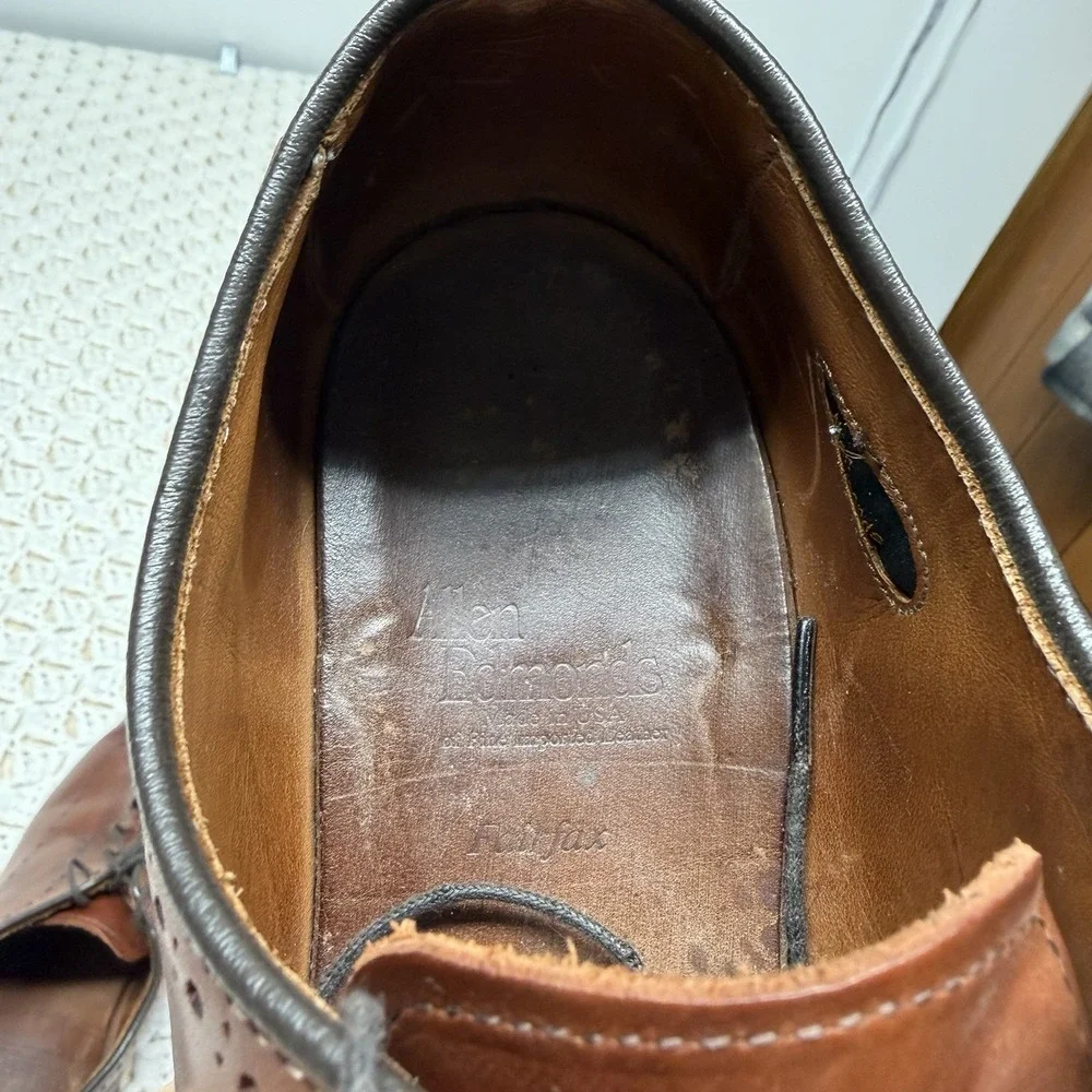 Allen Edmonds Fairfax Walnut Whole Cut Brogue Oxford Dress Shoes Sz 10.5 D Brown